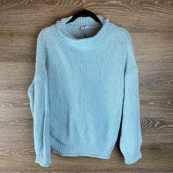 NWT BB Dakota/ Steve Madden Blue Cable Knit Sweater - Picture 1 of 6